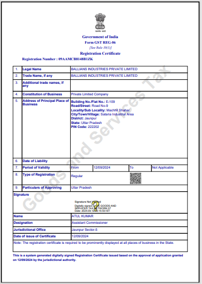 Export Certification