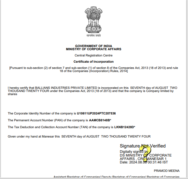Export Certification